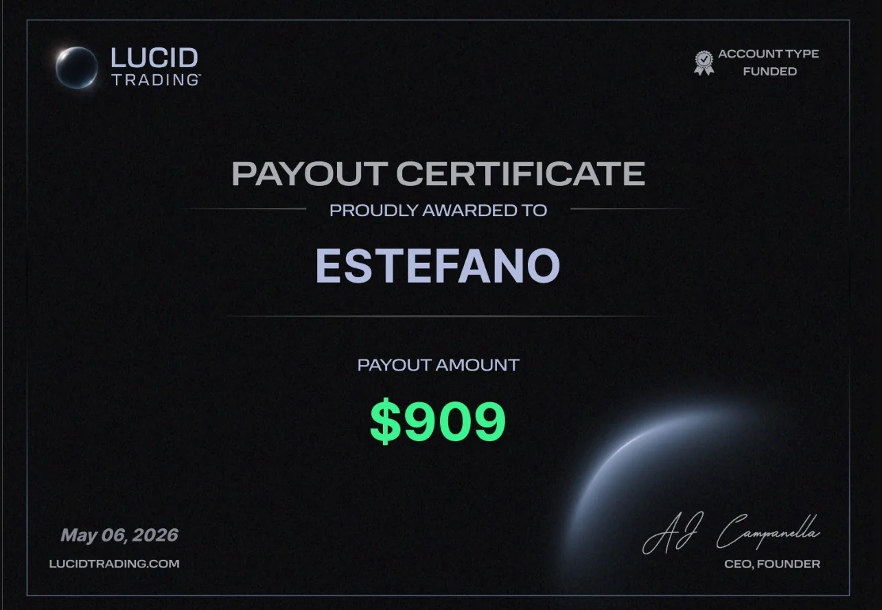Certificado de retiro en Lucid Trading